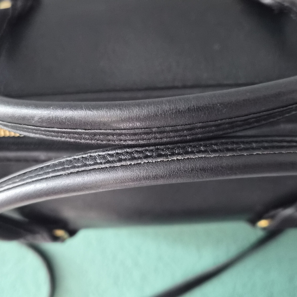 Vintage 80s Coach Madison Leather Satchel Crossbody Bag Black + Dust Bag - Picture 8 of 16